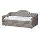 preview thumbnail 8 of 17, Contemporary Fabric Daybed with Trundle by Baxton Studio Grey