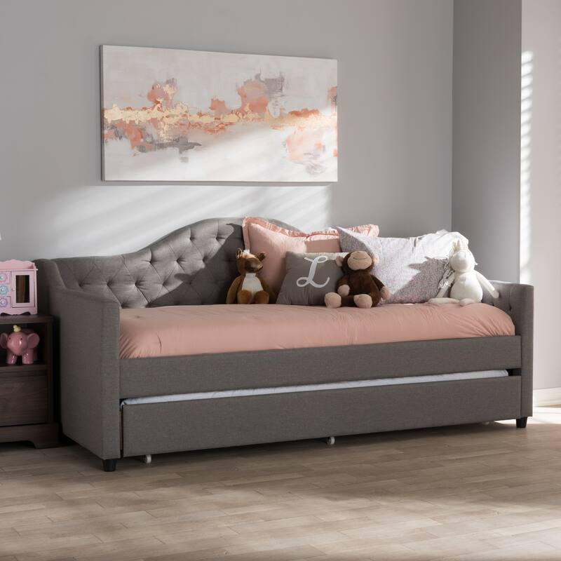 Contemporary Fabric Daybed with Trundle by Baxton Studio