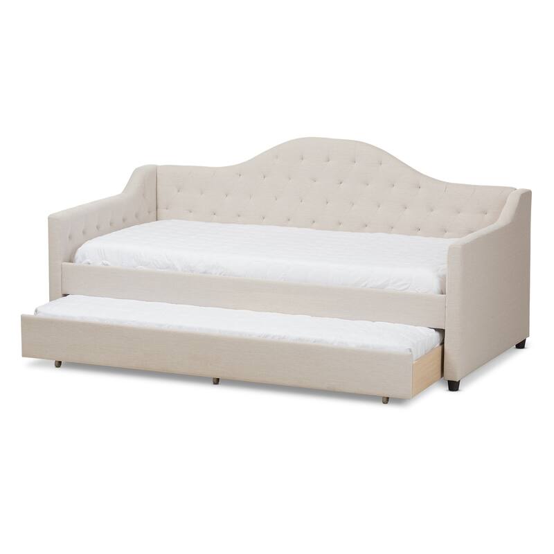 Contemporary Fabric Daybed with Trundle by Baxton Studio