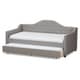 preview thumbnail 9 of 17, Contemporary Fabric Daybed with Trundle by Baxton Studio