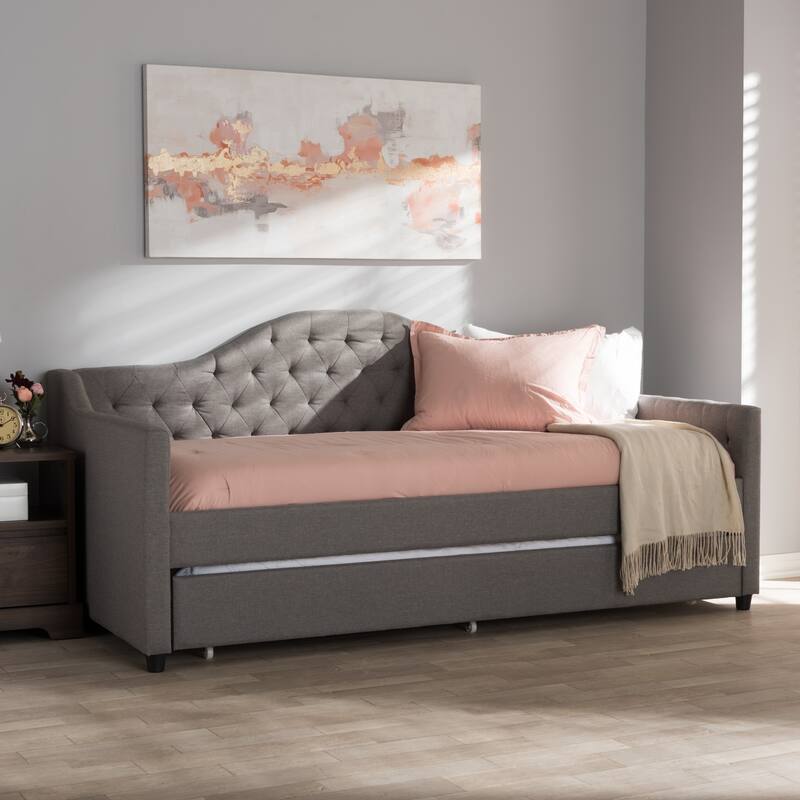 Contemporary Fabric Daybed with Trundle by Baxton Studio