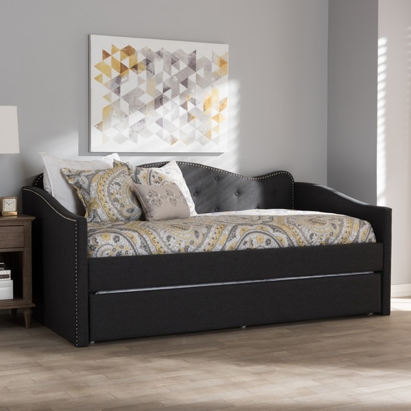 Contemporary Fabric Daybed With Trundle By Baxton Studio On Contemporary Fabric Daybed With Trundle By Baxton Studio