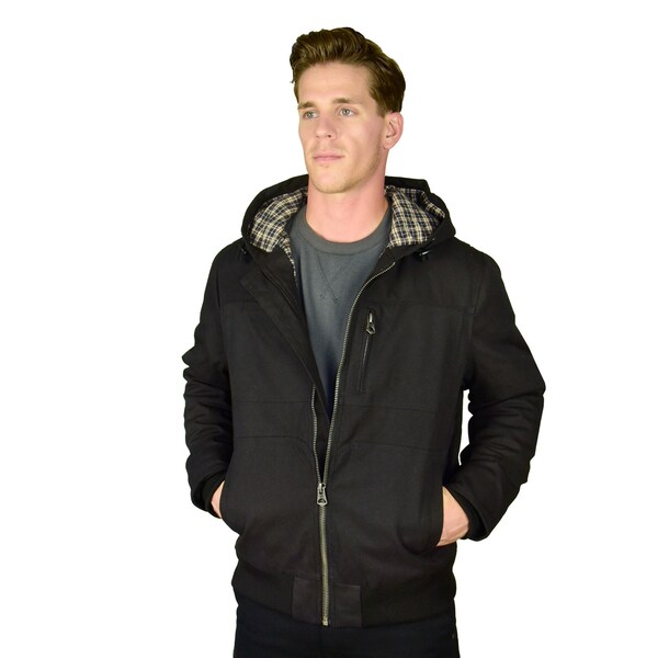 men's flannel lined jacket with hood