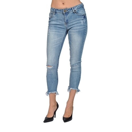 ripped bottom skinny jeans