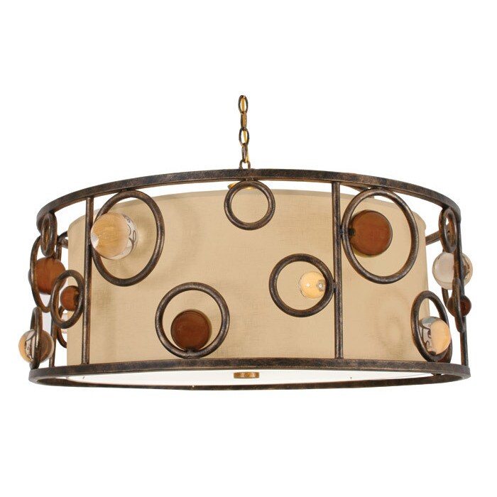 Van Teal Wheels and Wheels Gold Metal and Linen Chandelier (Wheels & Wheels Chandelier) - Chandeliers For Bedrooms by Overstock.com