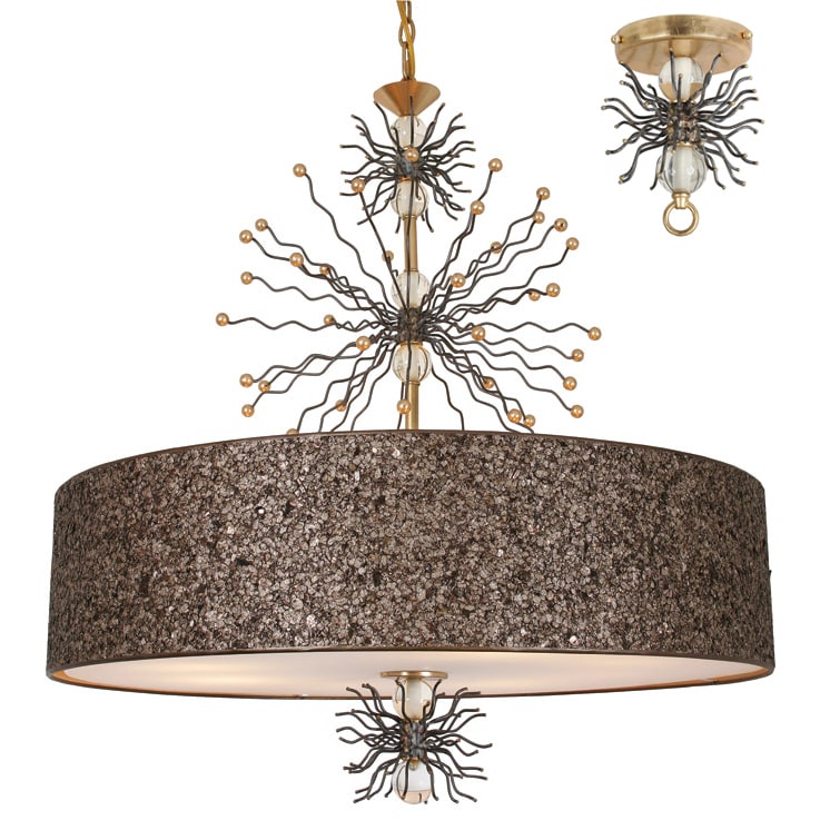 Van Teal Sunburst Goldtone Finish Acrylic and Metal Chandelier (Van Teal Sunburst Chandelier) - Chandeliers For Bedrooms by Overstock.com