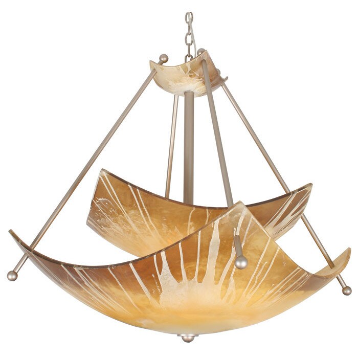 Van Teal Vanessa Amber/ Silver Acrylic/ Metal Chandelier (Van Teal Vanessa Chandelier) - Chandeliers For Bedrooms by Overstock.com