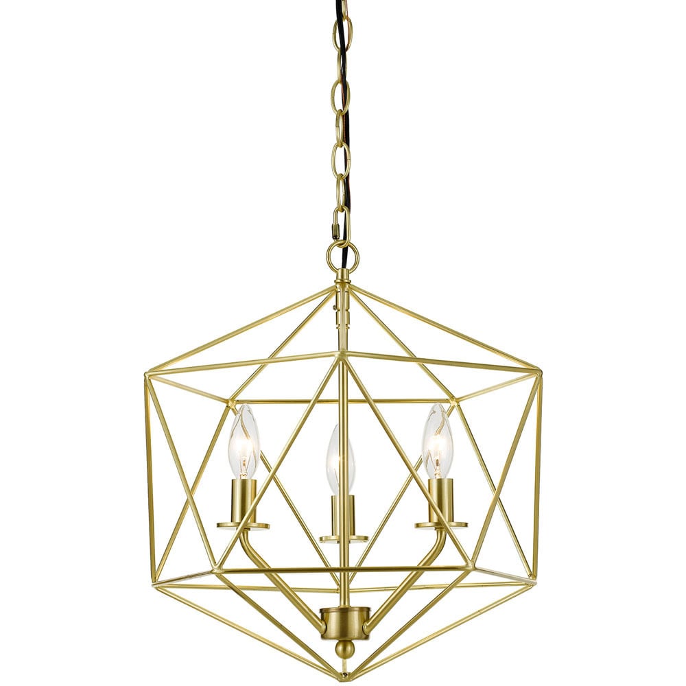 AF Lighting  Brushed Goldtone Metal 3-Light Chandelier (Brushed Gold) - Chandeliers For Bedrooms by Overstock.com