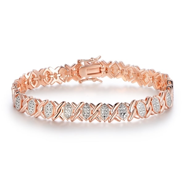 Shop Rose Gold Plated Tennis Bracelet - Free Shipping On Orders Over $45 - Overstock - 18516819