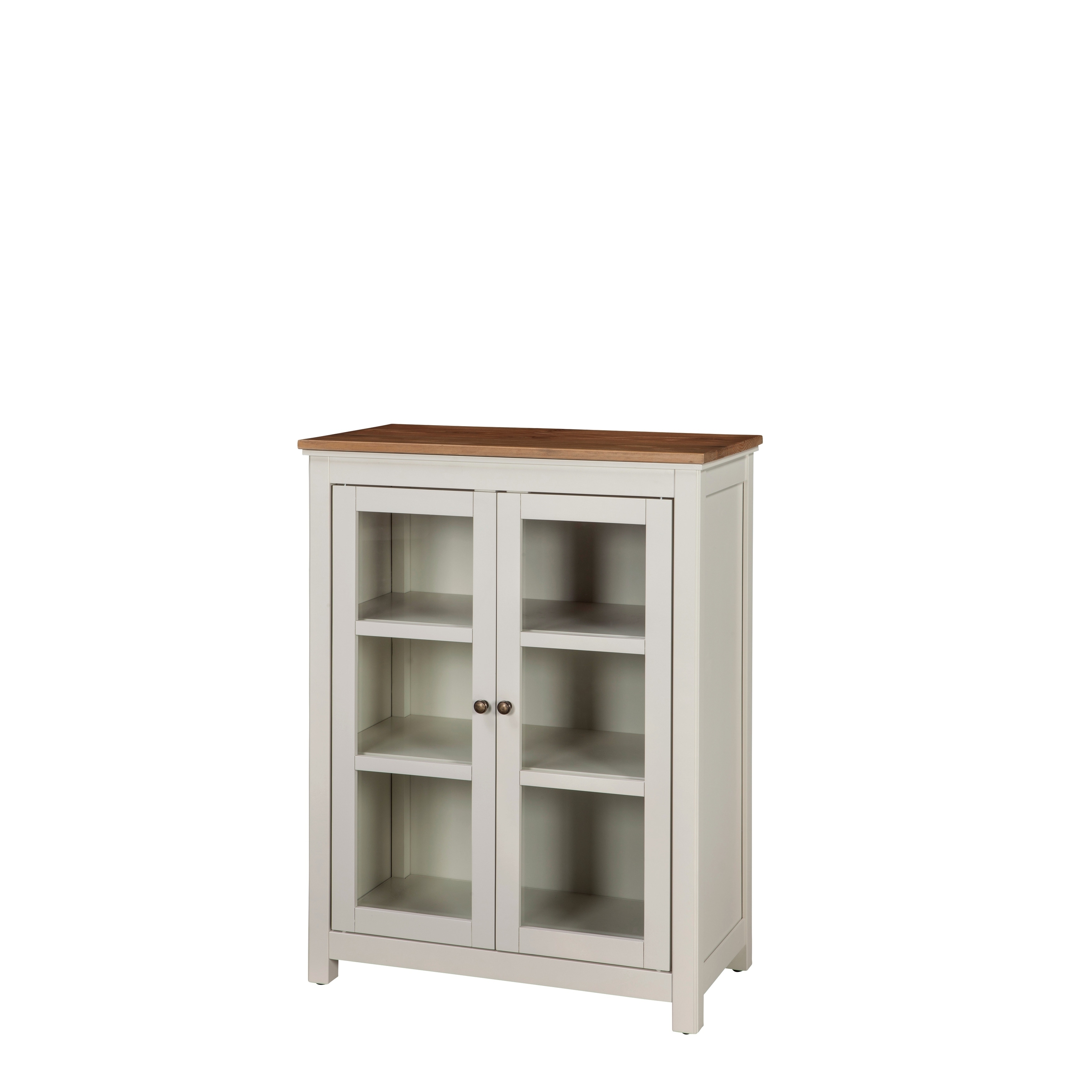 Shop Savannah Pie Safe Cabinet Ivory With Natural Wood Top On