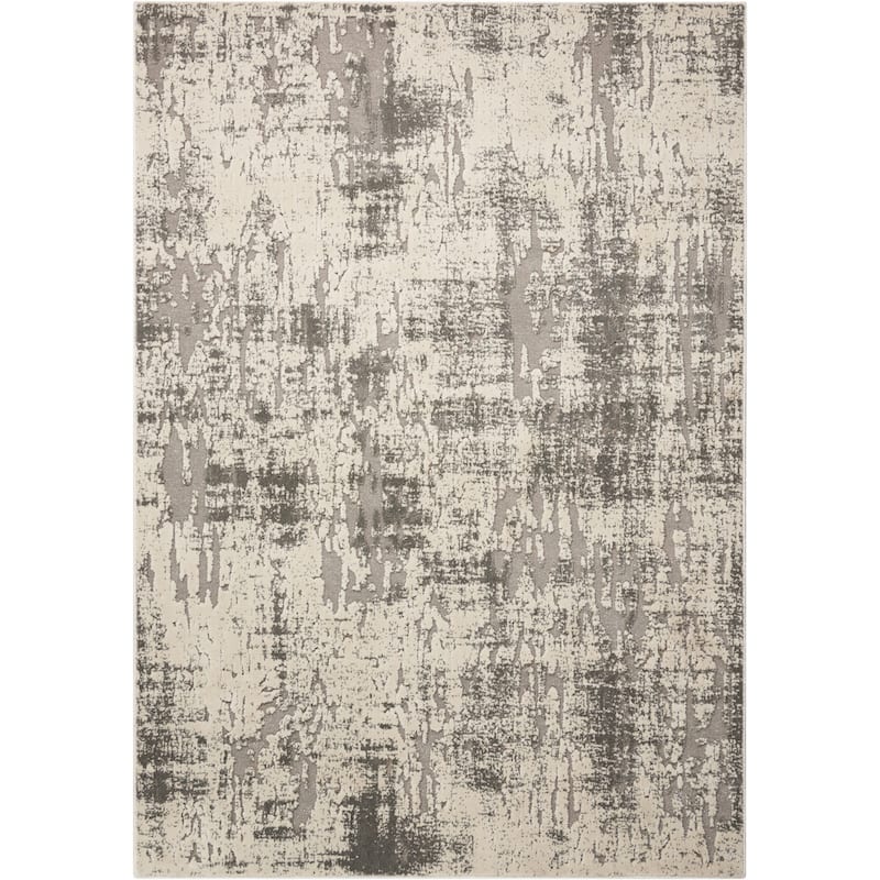 Nourison Gleam Abstract Shimmer Area Rug - 5'3" x 7'3" - Ivory/Grey - Runner/Rectangle