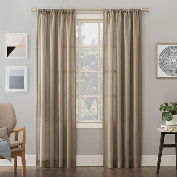 Shop No 918 Amalfi Linen Blend Textured Sheer Rod Pocket Single