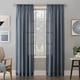 preview thumbnail 22 of 22, No. 918 Amalfi Linen Blend Textured Sheer Rod Pocket Single Curtain Panel, Single Panel 54x95 - Denim