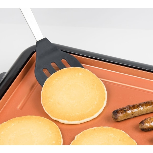 Nostalgia GD20C Copper Ceramic Non-stick Griddle with Warming Drawer