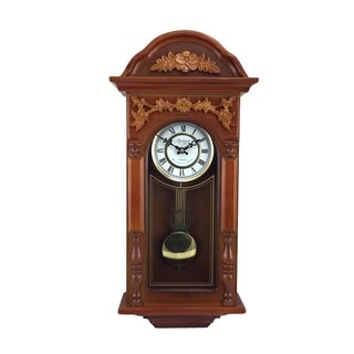Bedford Clock Collection 27.5" Antique Chiming Wall Clock