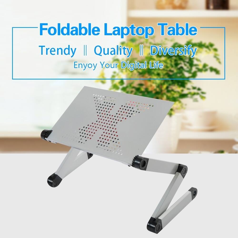 Portable Foldable Laptop Table with Mouse Pad and Cooling Fan