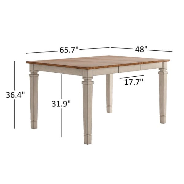 Elena Antique White Extendable Counter Height Slat Back Dining Set by iNSPIRE Q Classic