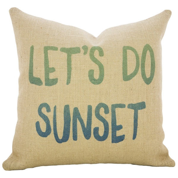 Let's Do Sunset Burlap 18 inch Throw Pillow