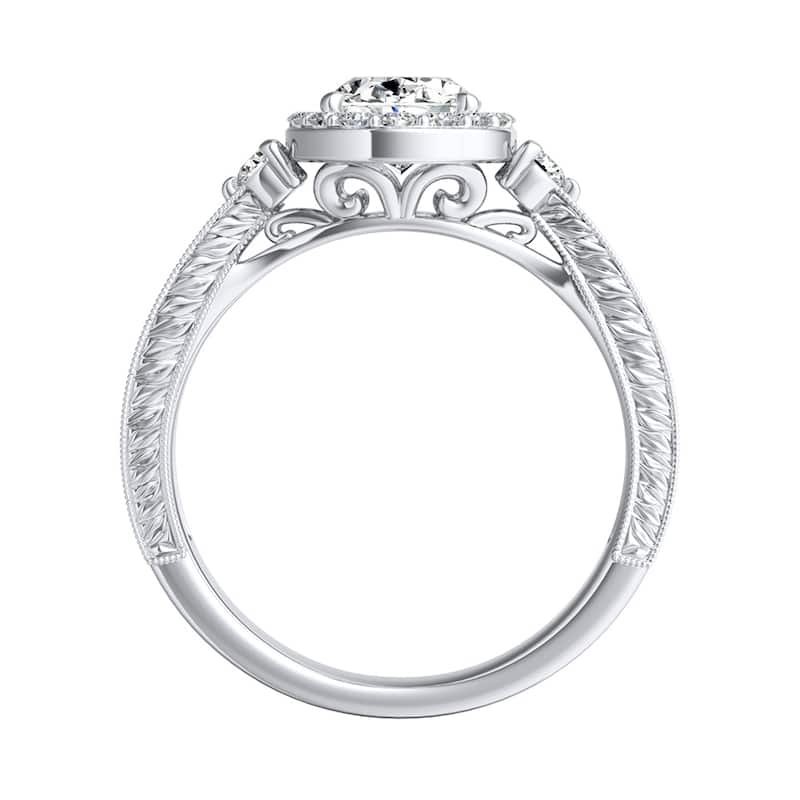 Vintage Oval Halo Diamond Engagement Ring 1 1/3ctw 14k Gold by Auriya