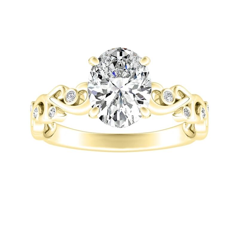 Auriya 14k Gold 1ctw Vintage Oval-cut Solitaire Diamond Engagement Ring