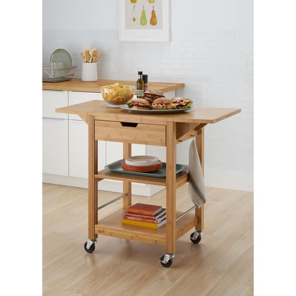 The Curated Nomad Embarcadero 24 Inch Kitchen Cart With Drop Leaf Overstock 18520039