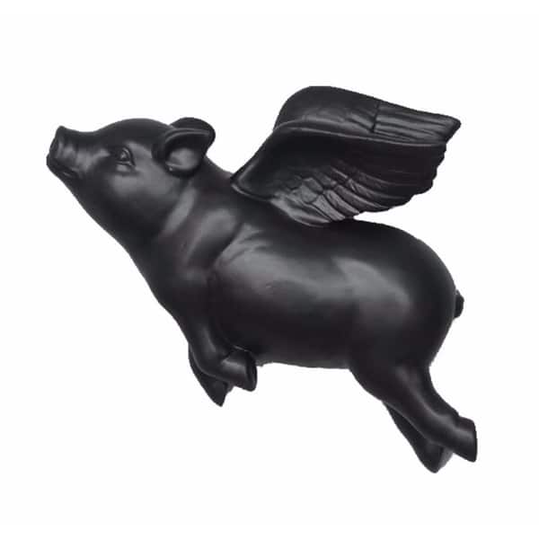 Remarkable Resin Flying Pig Wall Decor Black Overstock 18522647