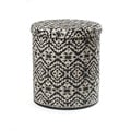 Fab Habitat Handmade Outdoor Storage Pouf - Kilimanjaro - Black