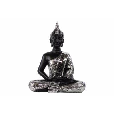 Buddha Statue with Pointed Ushnisha in Dhyana Mudra- Silver