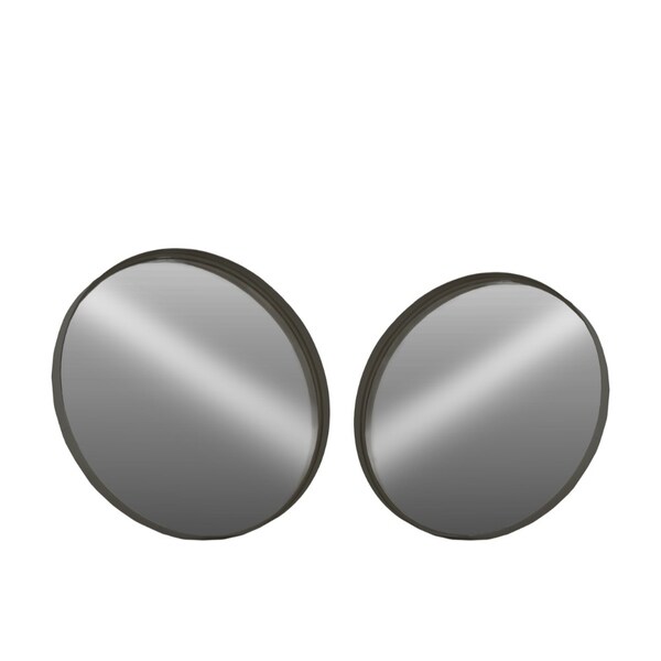Metal Round Wall Mirror Set Of 2 Small Black