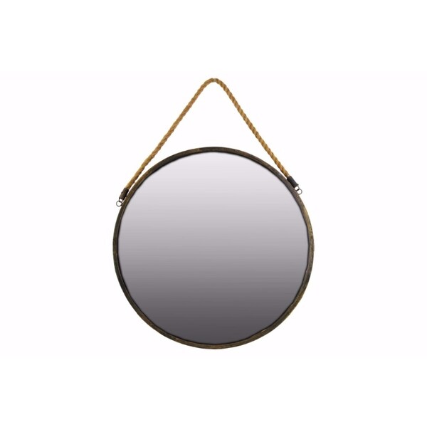 Metal Round Wall Mirror With Rope Hanger Large Gold Free Metal Round Wall Mirror With Rope Hanger Large Gold