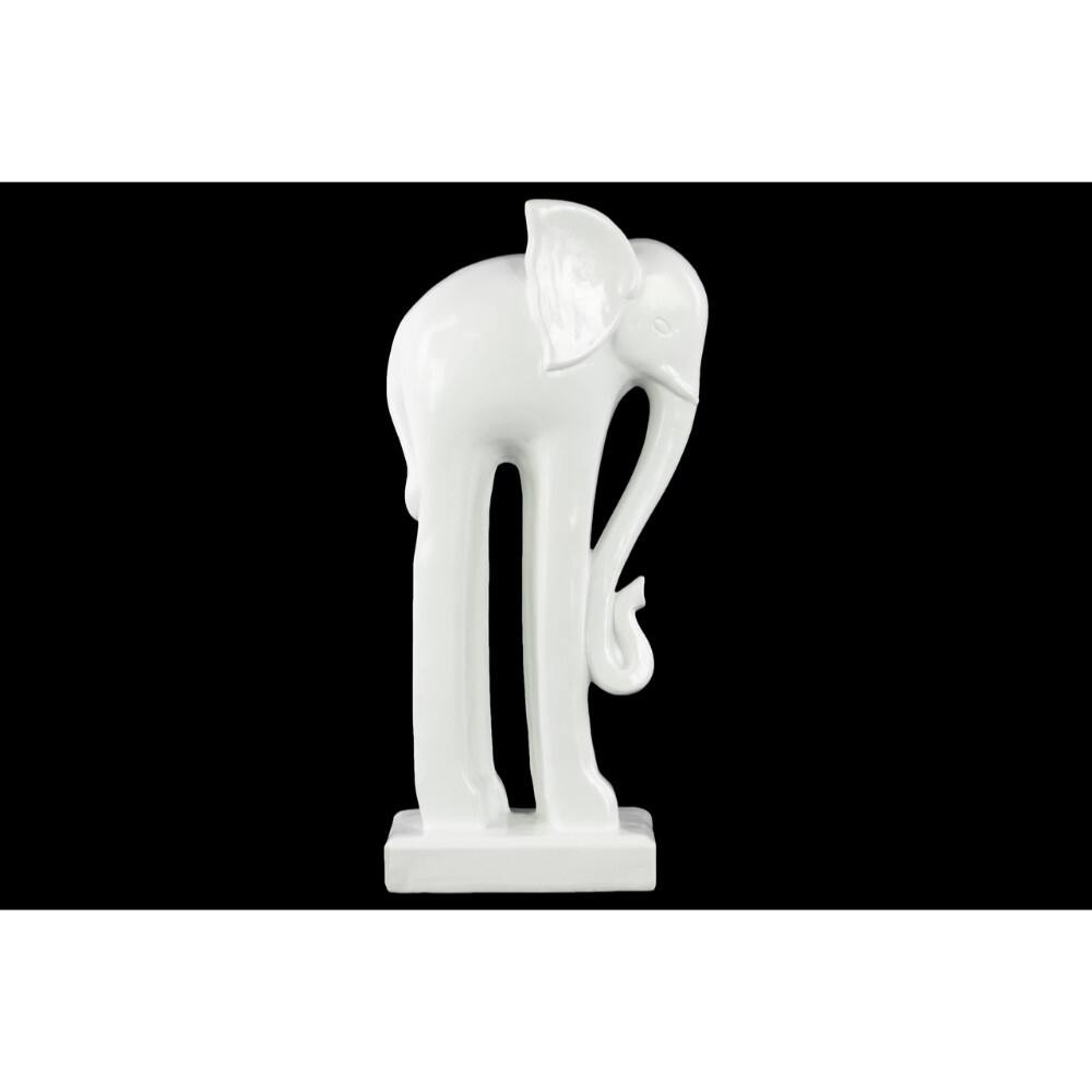 Standing Long-legged Elephant Figurine Large - White