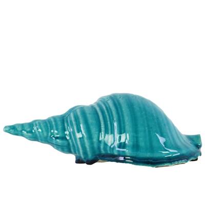 Surf And Sand Conch Seashell Figurine - Blue