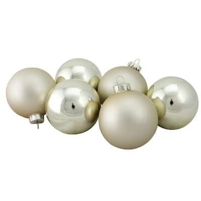 Champagne Glass Ball Christmas Ornament Set 3.25"