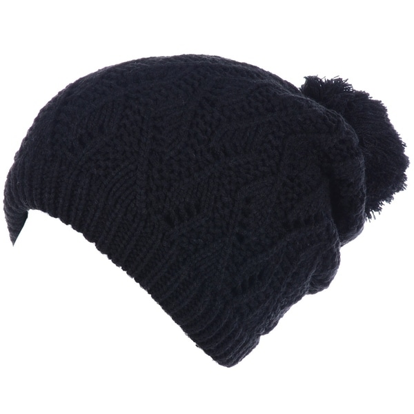 slouchy black beanie hat