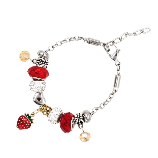 Besheek Jewelry Strawberry Fields Silver European Style Besheek Jewelry Strawberry Fields Silver European Style Interchangeable Charm Bead Fashion Bracelet