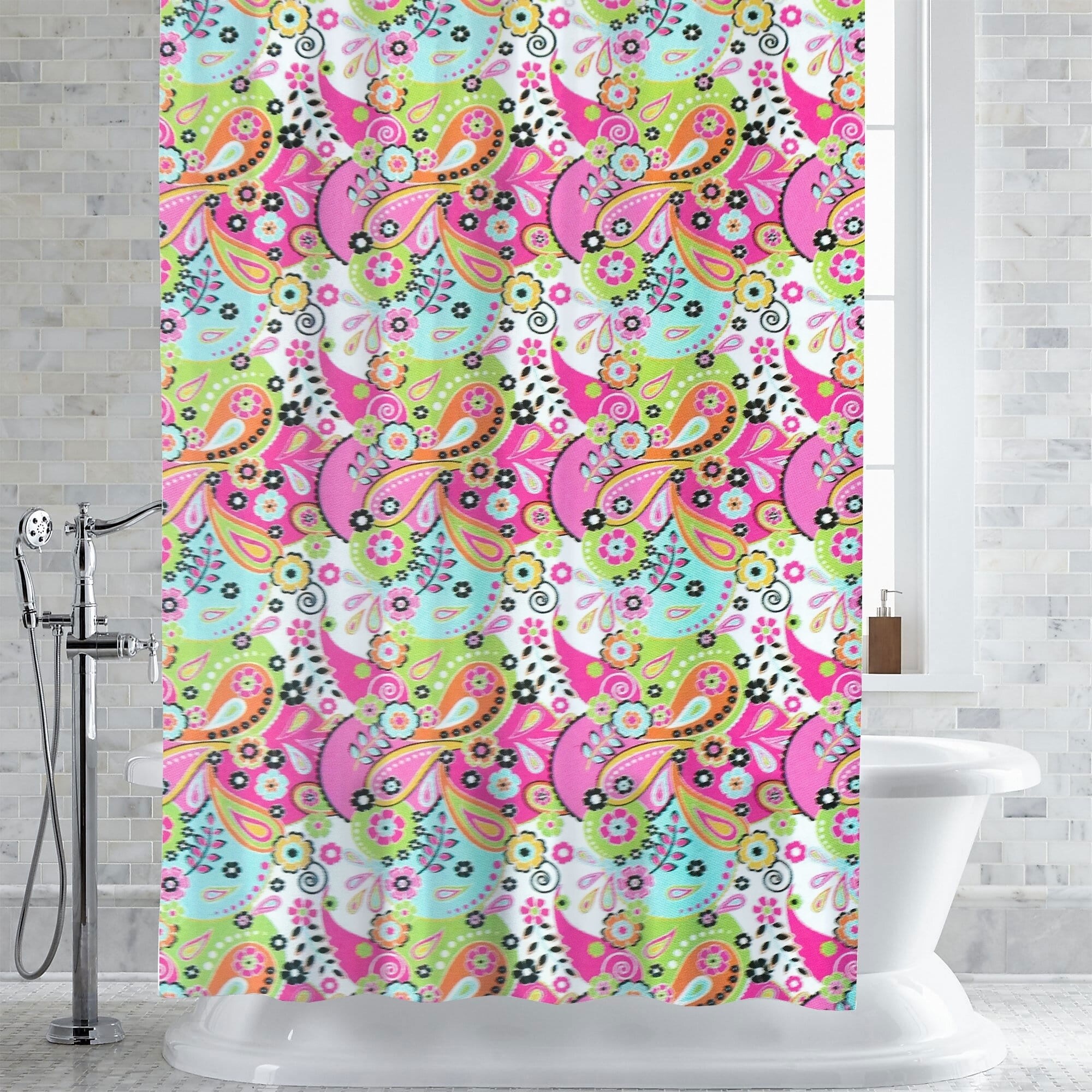 Shop Lilly Paisley Floral Print Peva Eva Shower Curtain Liner 70