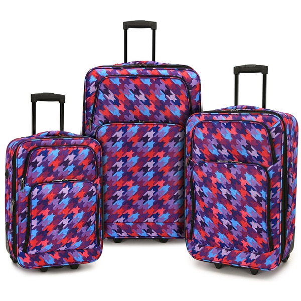 houndstooth luggage set