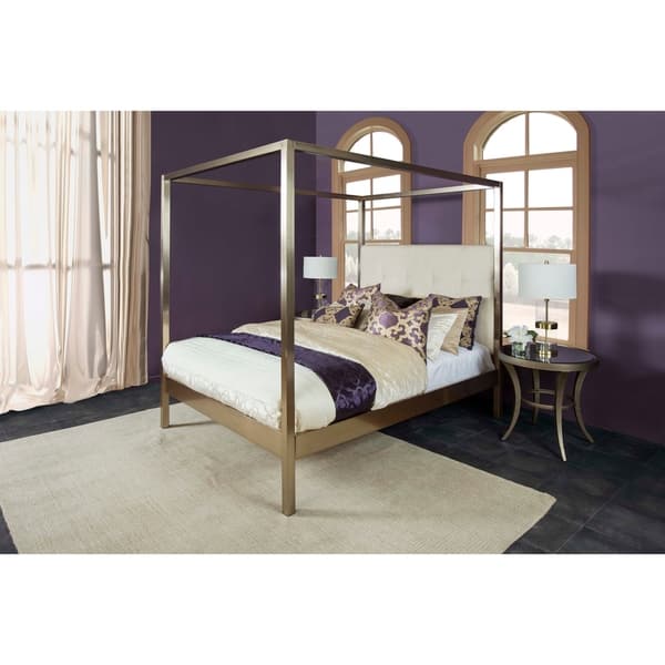 Avalon Queen Bed Set Champagne Brass Pearl