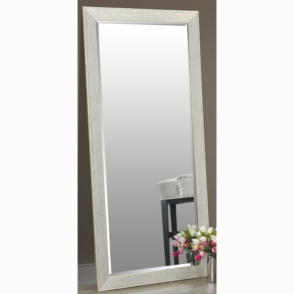 Shop Gold Finish Full Length Leaner Floor Mirror with Faux Wood Grain