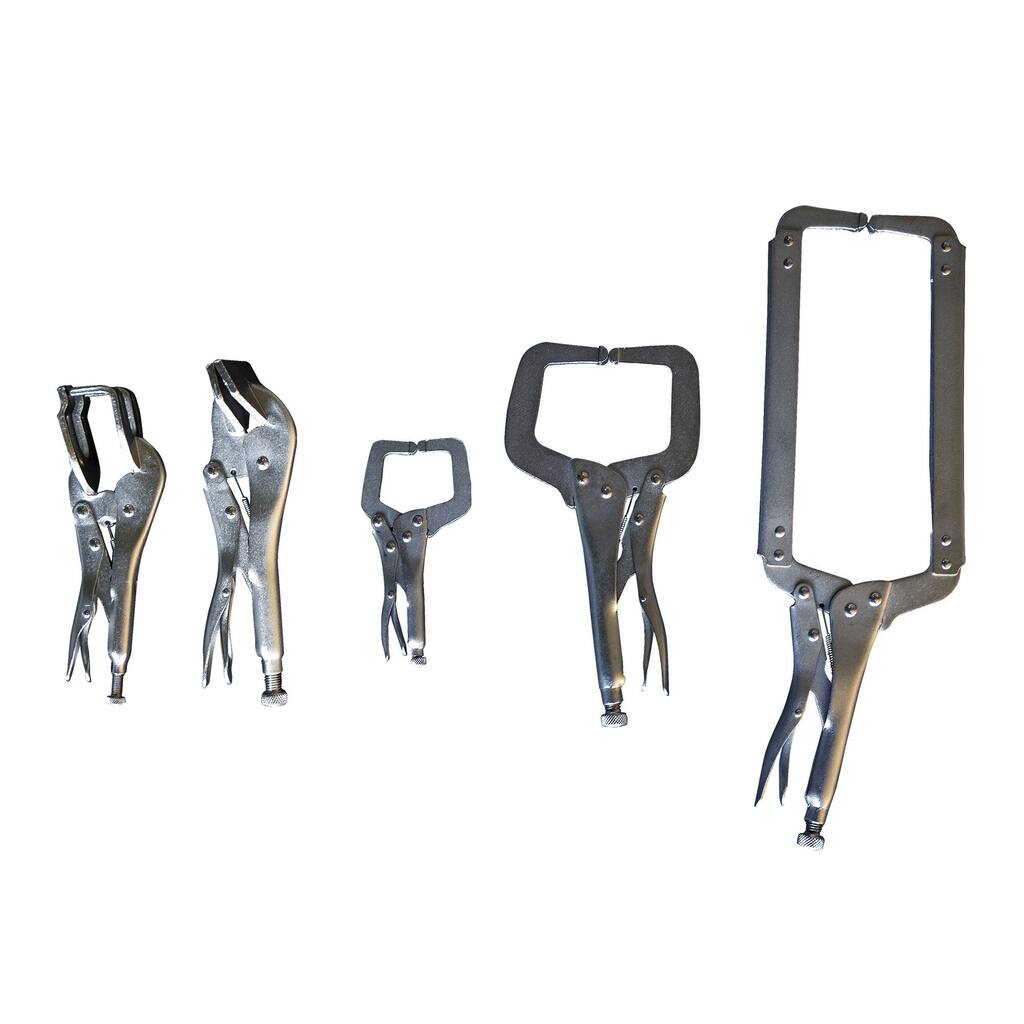 Steel Core 5pc Locking C-Clamp, Welding Clamp & Sheet Metal Clamp Set
