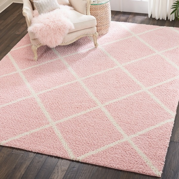 Shop Nourison Brisbane Blush Shag Area Rug (8'2 x 10') - 8'2" x 10