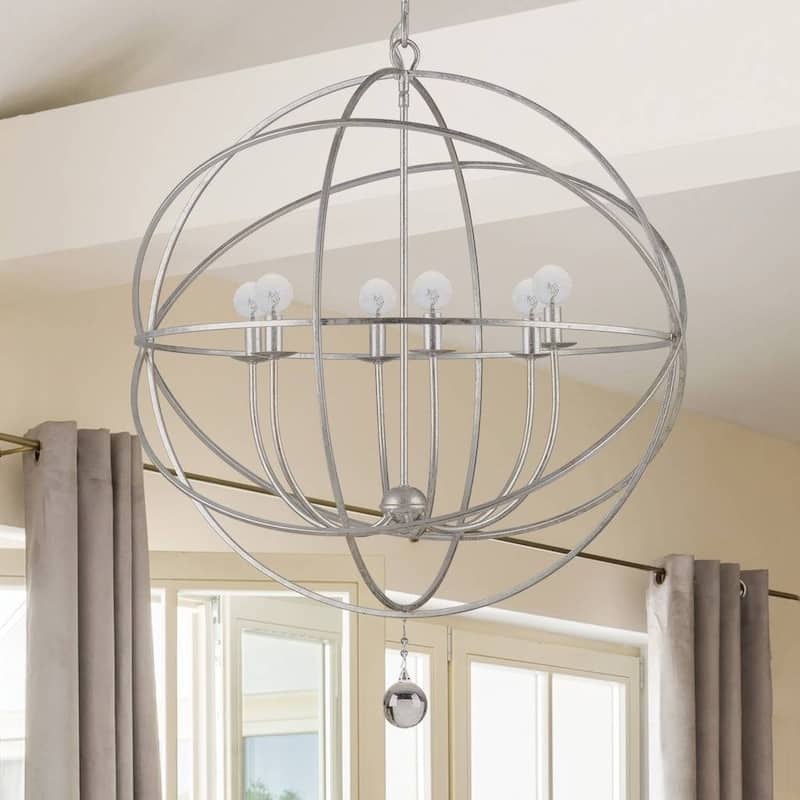 The Gray Barn Crooked Sky 6-light English Bronze and Crystal Globe Chandelier