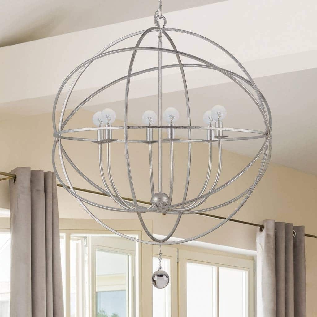 The Gray Barn Crooked Sky 6-light English Bronze and Crystal Globe Chandelier