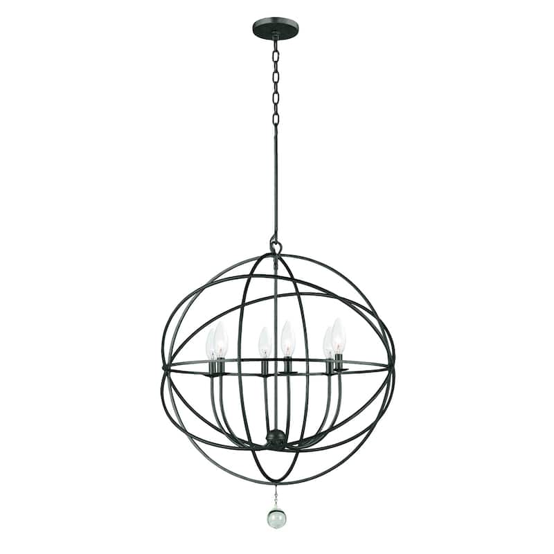 The Gray Barn Crooked Sky 6-light English Bronze and Crystal Globe Chandelier