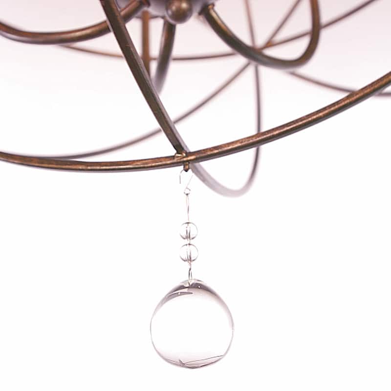 The Gray Barn Crooked Sky 6-light English Bronze and Crystal Globe Chandelier
