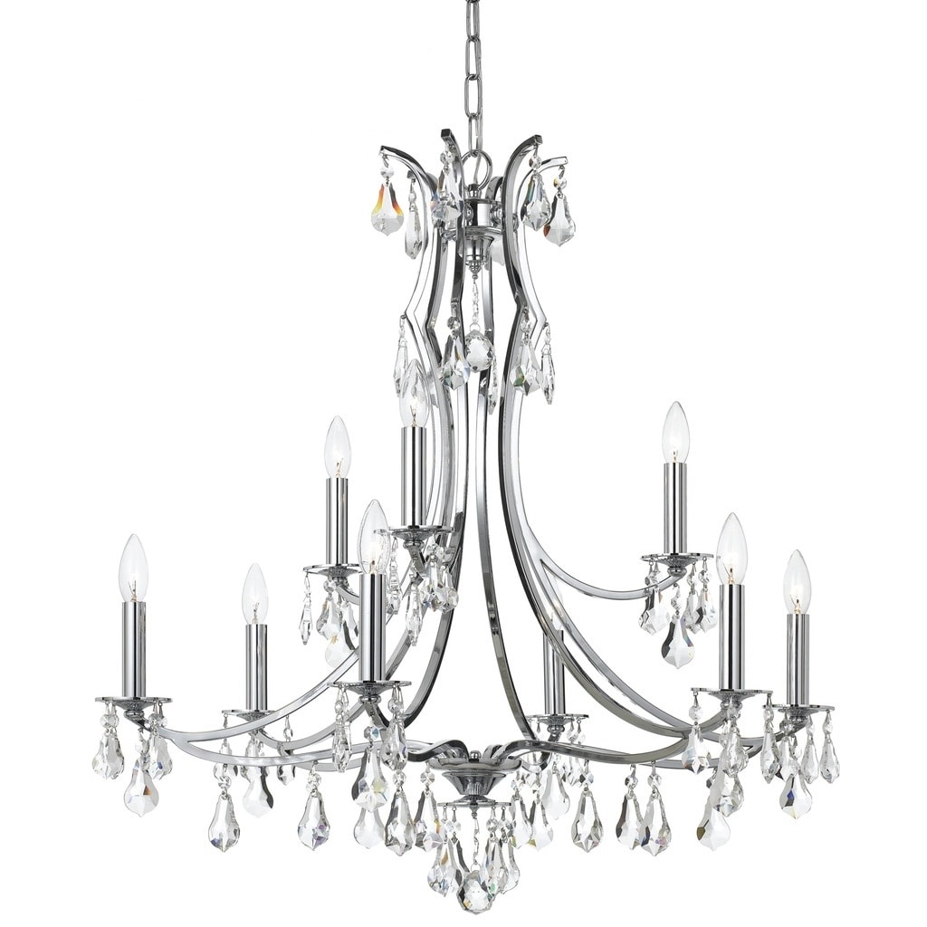Crystorama Cedar Collection 9-light Polished Chrome/Swarovski Strass Crystal Chandelier - Chandeliers For Bedrooms by Overstock.com