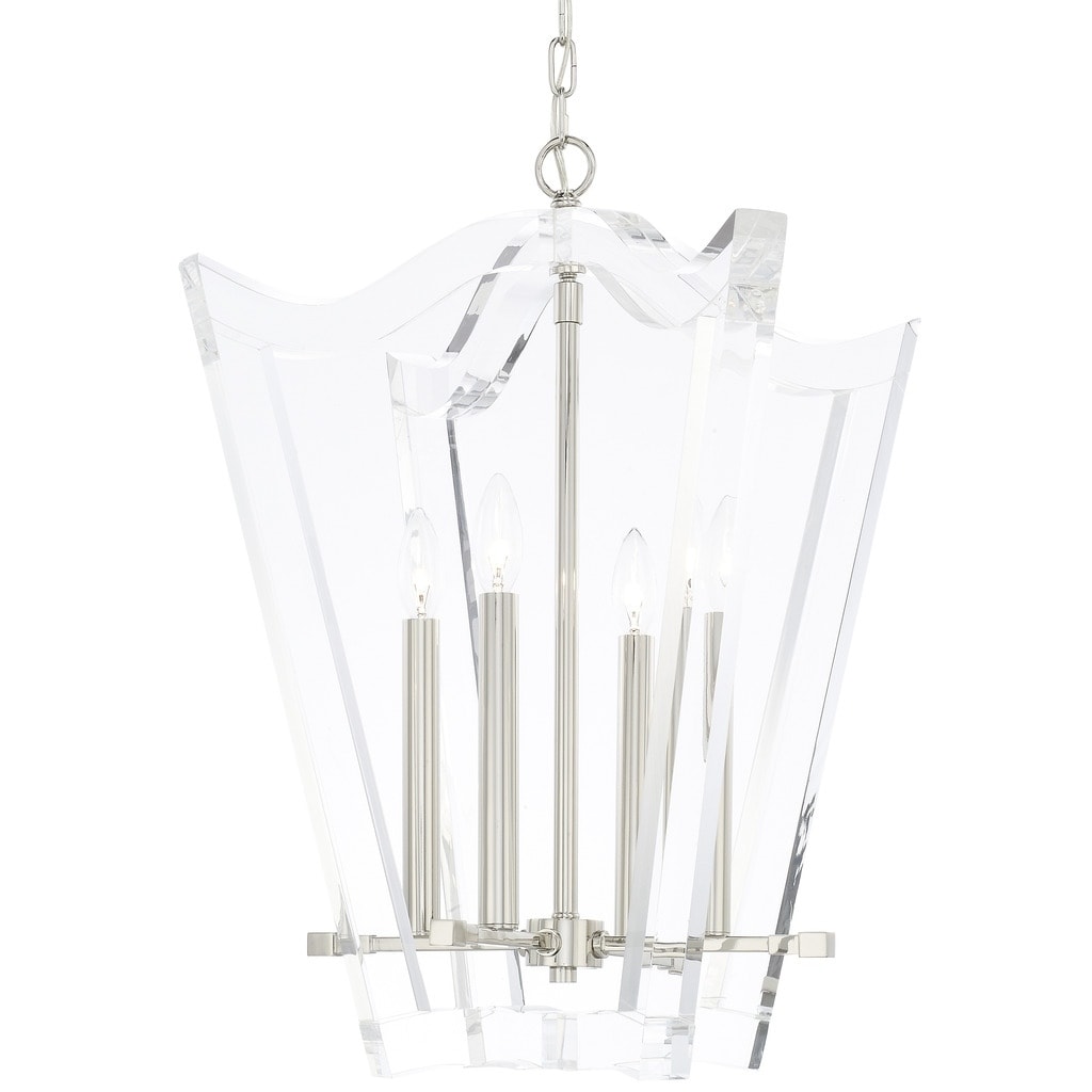 Crystorama Drake Collection 4-light Polished Nickel Chandelier - Chandeliers For Bedrooms by Overstock.com