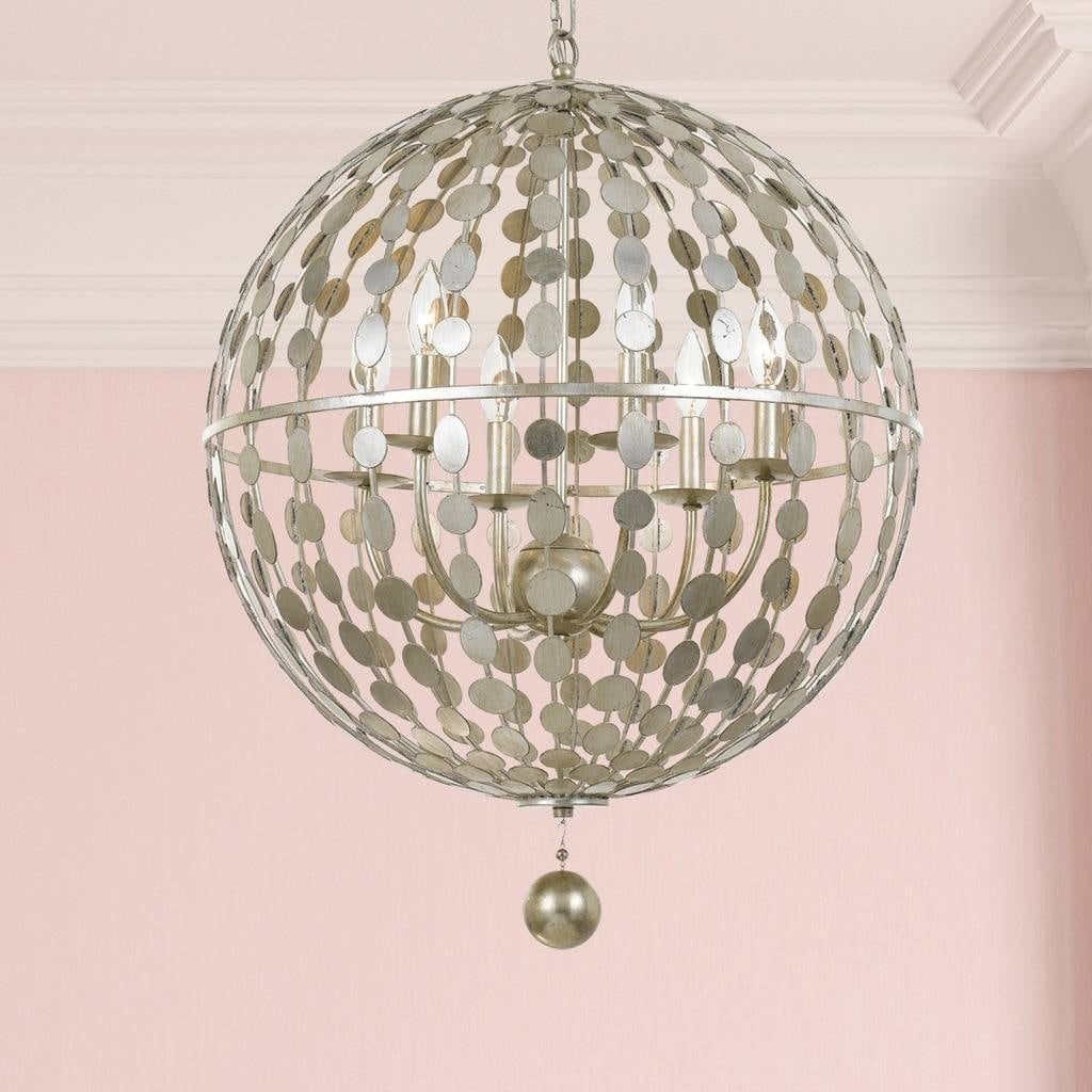 6-light Antique Silver Chandelier - Chandeliers For Bedrooms by Overstock.com