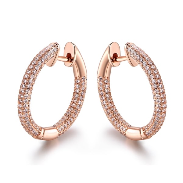 Shop Rose Gold Plated Cubic Zirconia Hoop Earrings - Free Shipping On Orders Over $45 ...