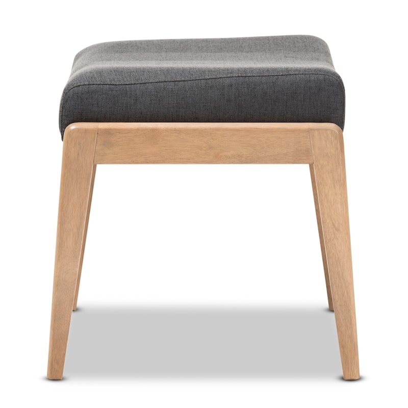 Mid-Century Grey Fabric Ottoman by Baxton Studio